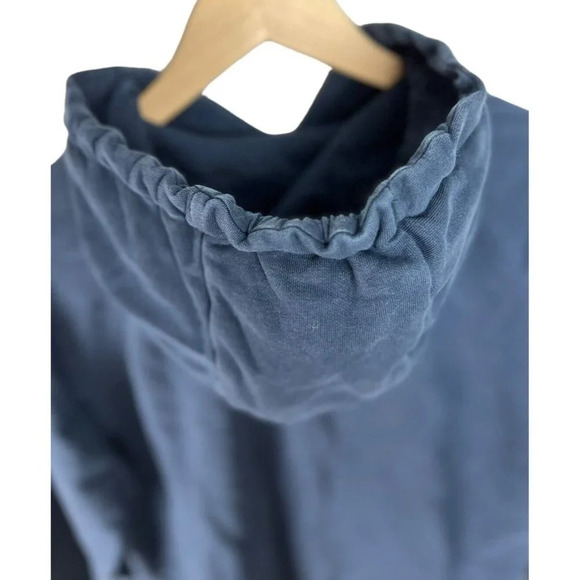 Gymshark Navy Blue Hoodie Size Medium Cotton Blend Logo Men’s - Picture 4 of 9